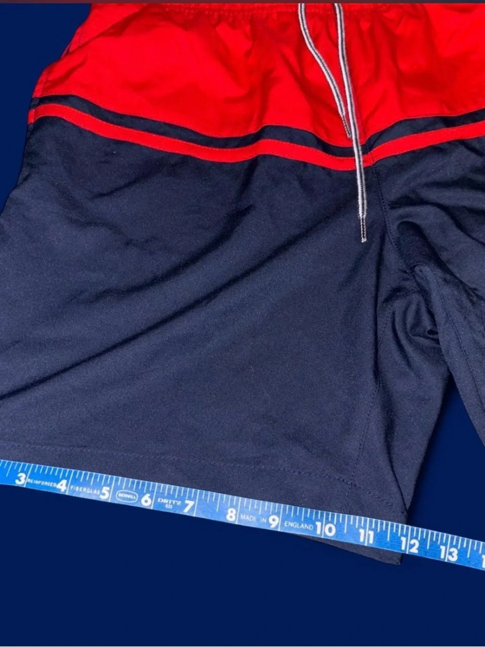 Speedo Men's Red and Navy Colorblock Swim Shorts